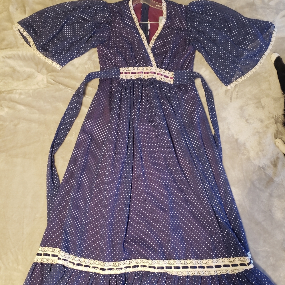 1960s Vintage Maxi Prarie Dress